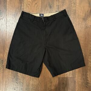 Vintage Stussy Shorts Mens Size 32 Black Plaid Lining 00s Y2K Blue Tag Chino